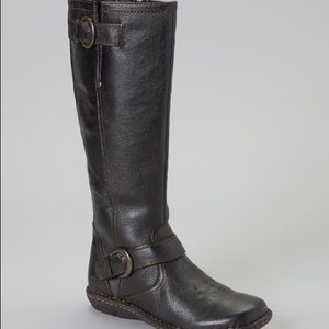 New Born Black Leather Bernice Boots + Socks